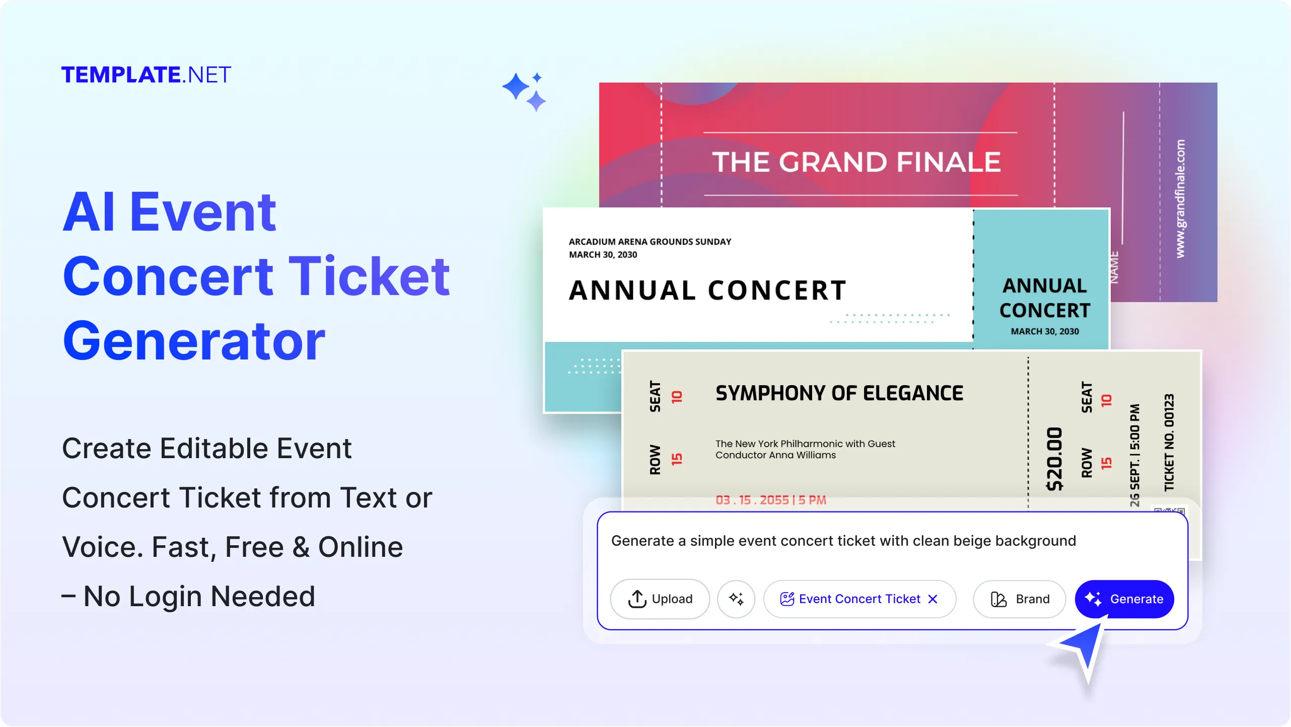 Free AI Event Concert Ticket Generator, Free Online Ticket Maker